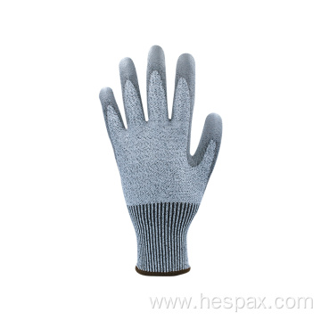 Hespax PU Coated HPPE Machinist Cut Resistant Gloves